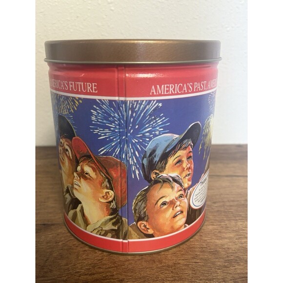 Trail's End Gourmet Popcorn Metal Tin Can Statue Of Liberty July 4th Vintage - Picture 6 of 11
